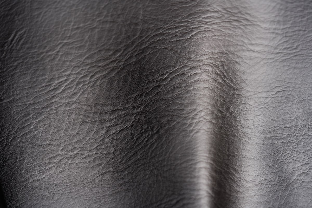 Close-up of textured bio-leather made from spent beer grain