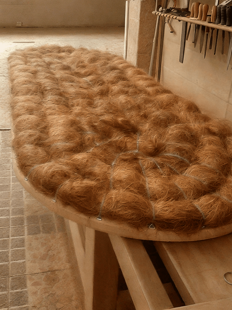 Joe Doucet furniture making process workbench with materials