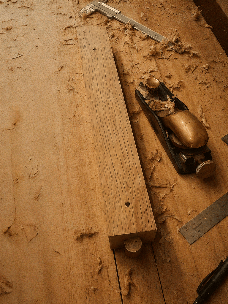 Woodworking bench with tools Joe Doucet heirloom furniture making